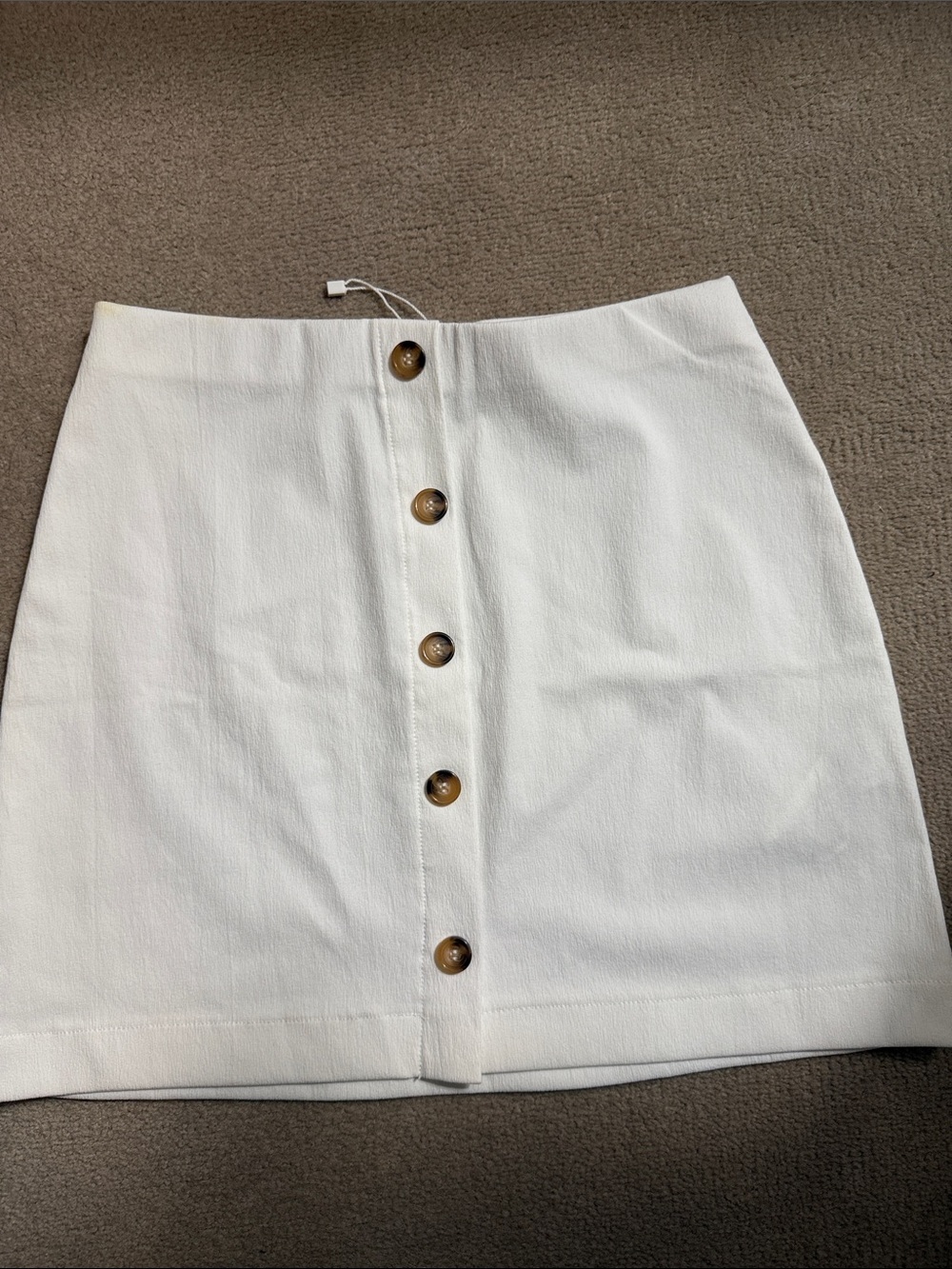 Zara White Button-Down Mini Skirt